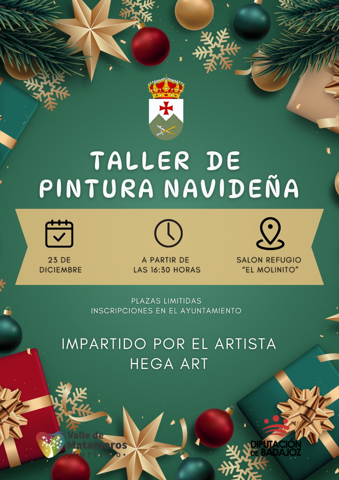 TALLER DE PINTURA NAVIDEÑA IMPARTIDO ARTISTA HEGA ART