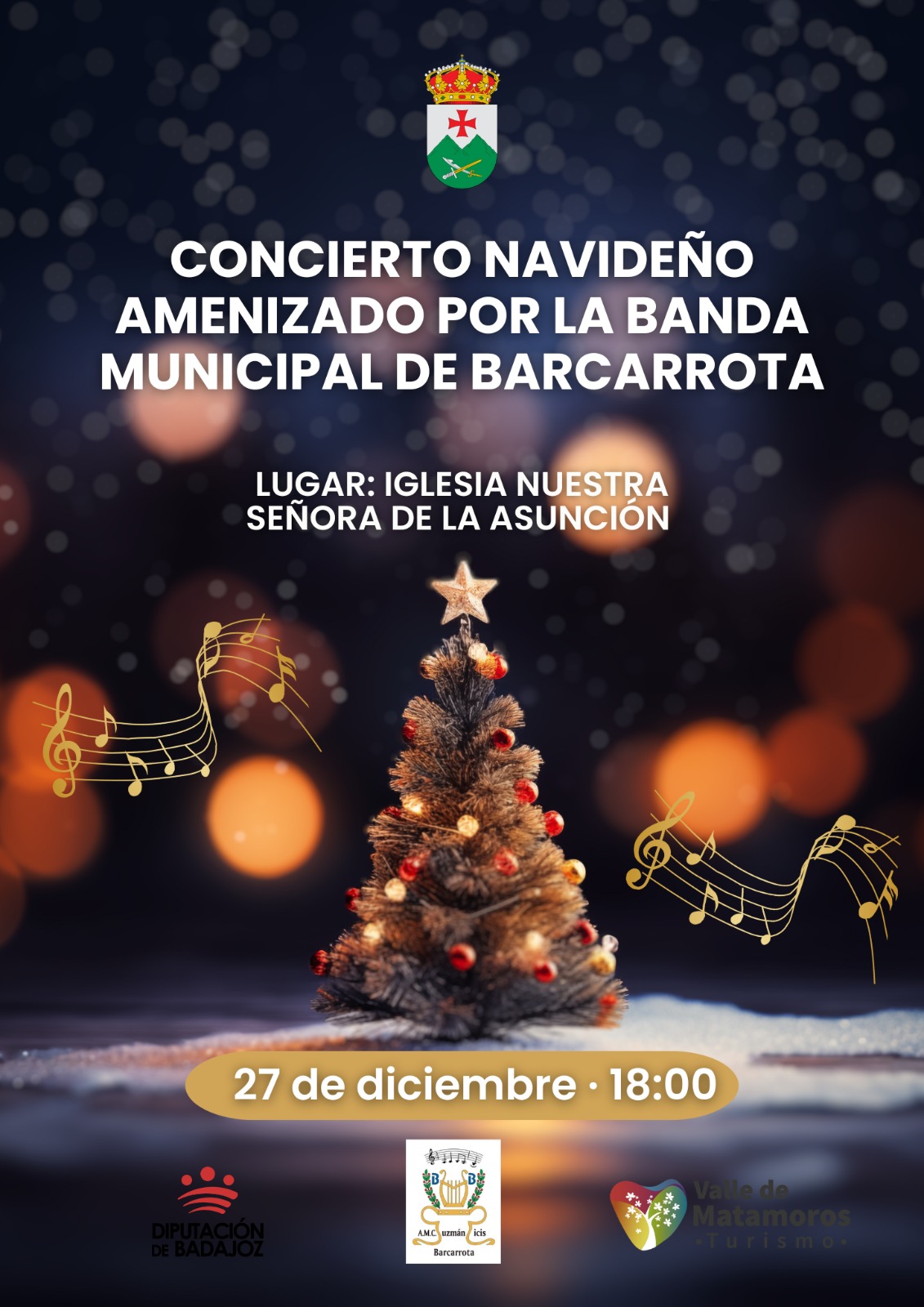 CONCIERTO NAVIDEÑO BANDA DE MUNICIPAL DE BARCARROTA